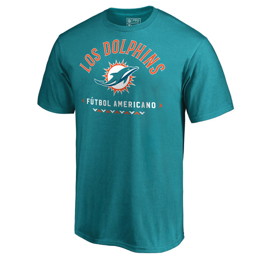 Men's NFL Pro Line Aqua Miami Dolphins Futbol Americano T-Shirt