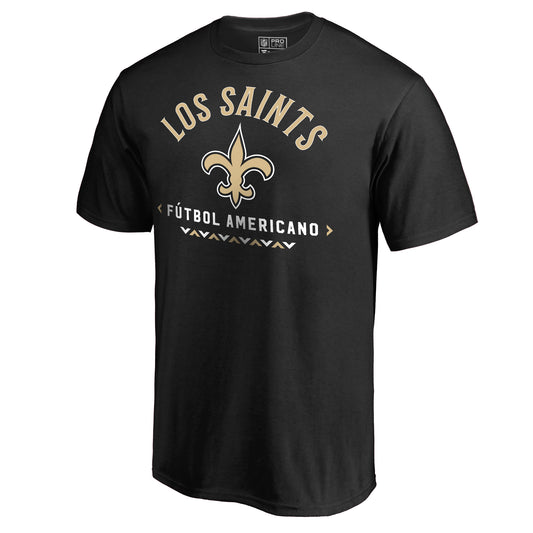 Men's NFL Pro Line Black New Orleans Saints Futbol Americano T-Shirt