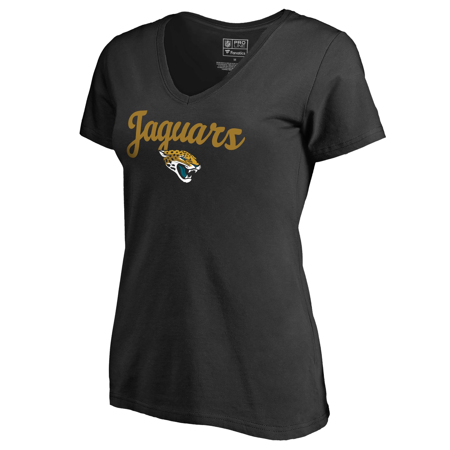 Women's NFL Pro Line Black Jacksonville Jaguars Freehand V-Neck T-Shirt