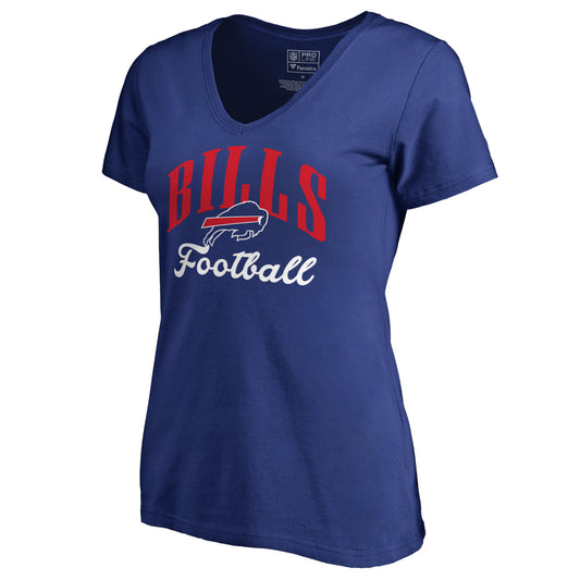 Women's NFL Pro Line Royal Buffalo Bills Victory Script V-Neck T-Shirt