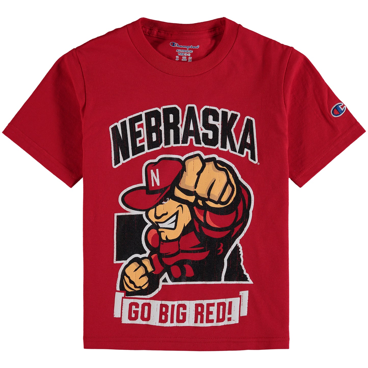 Youth Champion Scarlet Nebraska Huskers Strong Mascot T-Shirt