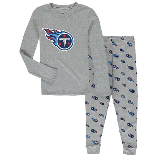 Youth Heathered Gray Tennessee Titans Long Sleeve T-Shirt & Pants Sleep Set