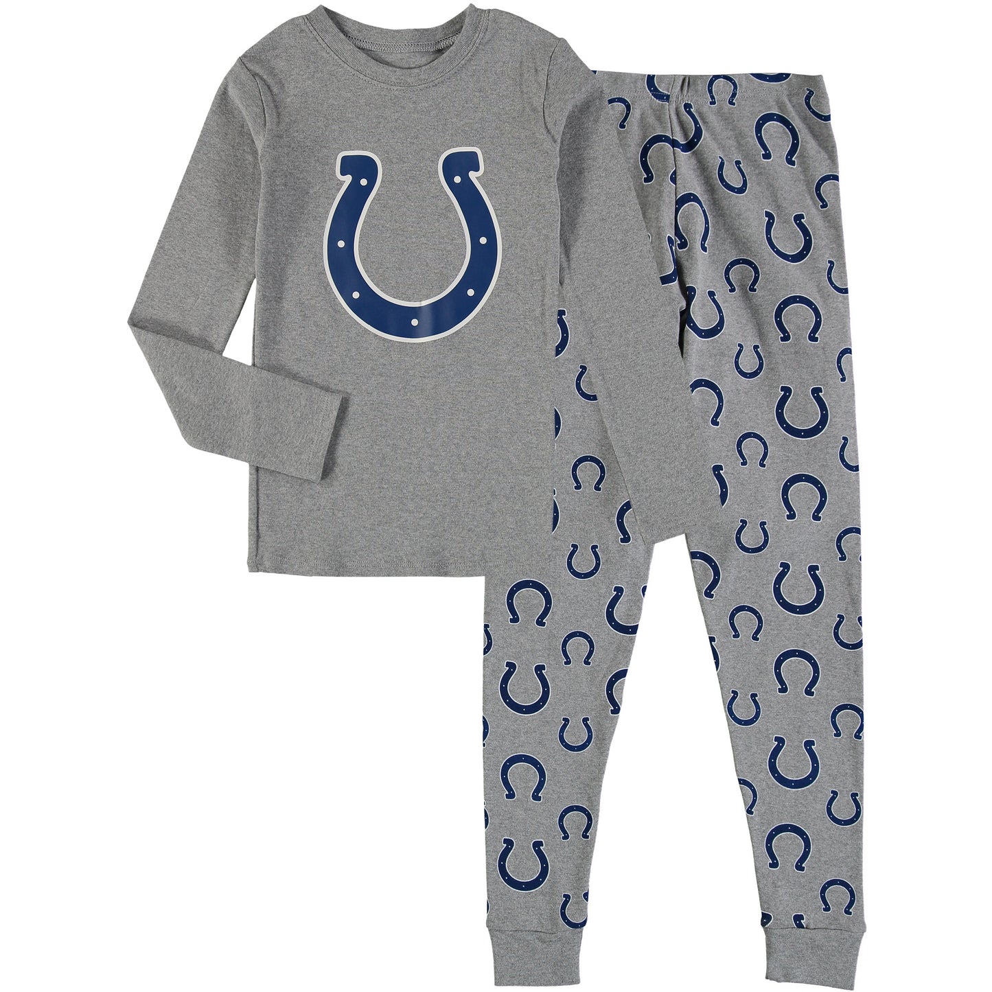 Youth Heathered Gray Indianapolis Colts Long Sleeve T-Shirt & Pants Sleep Set