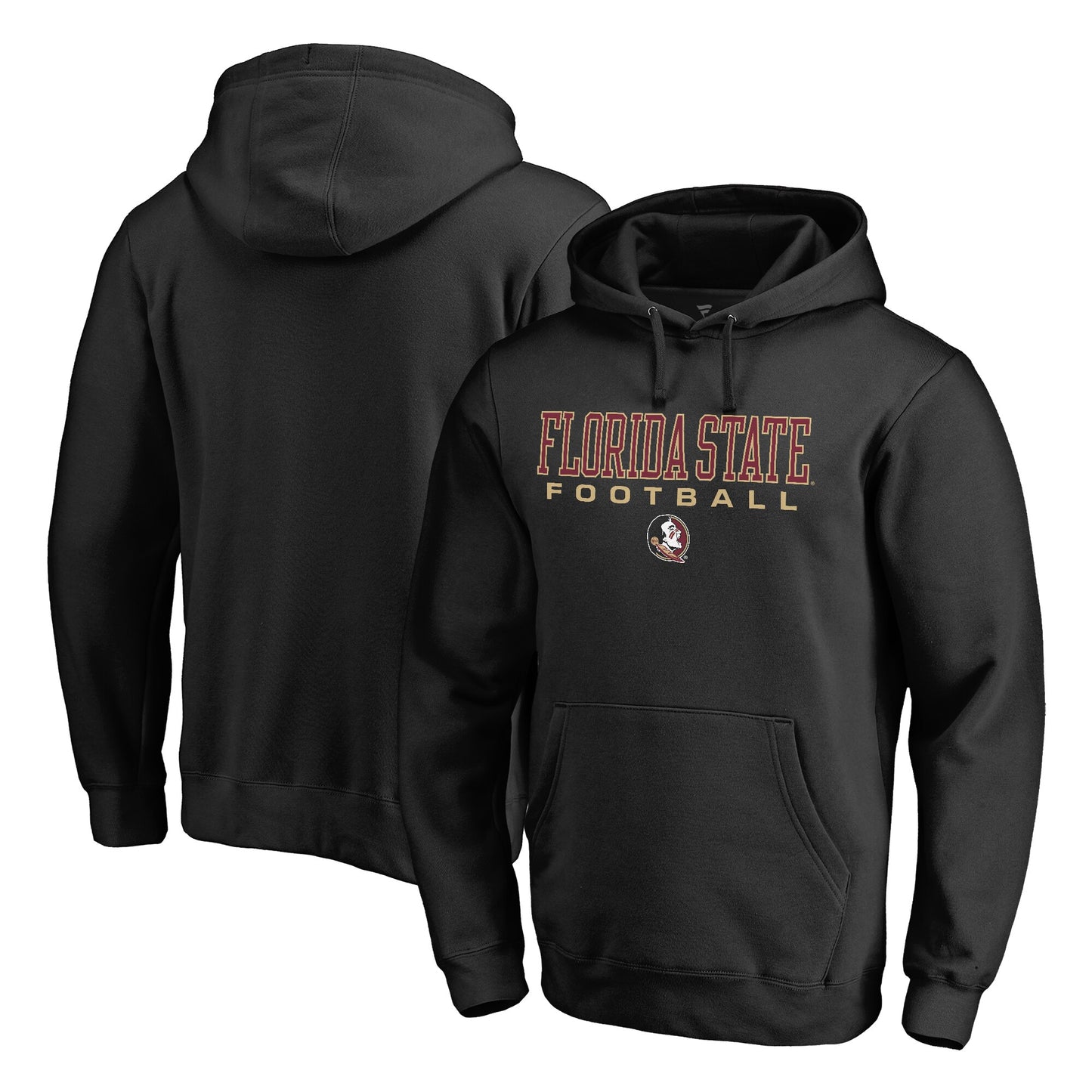 Men's Black Florida State Seminoles True Sport Football Pullover Hoodie