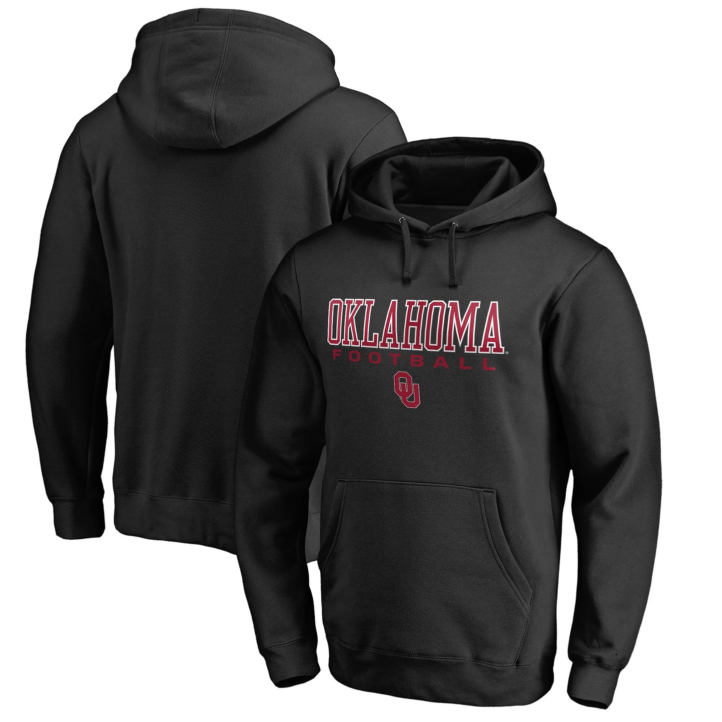 Men's Black Oklahoma Sooners True Sport Football Pullover Hoodie