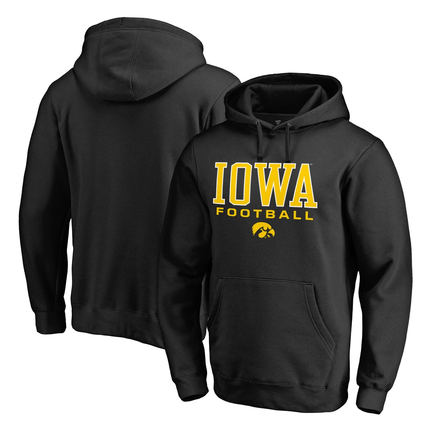 Men's Black Iowa Hawkeyes True Sport Football Pullover Hoodie