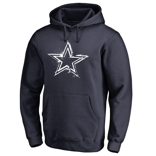 Men's Navy Dallas Cowboys Splatter Logo Pullover Hoodie