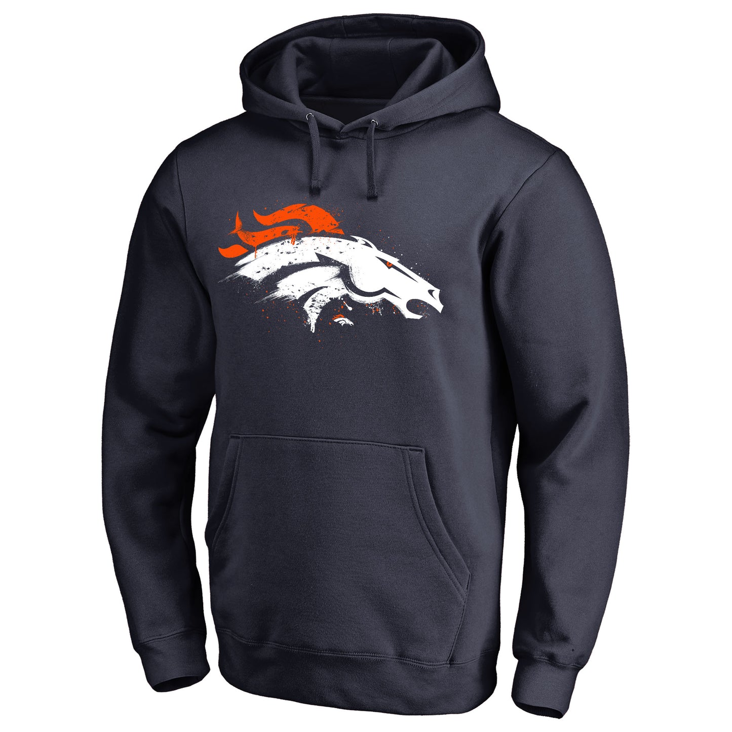 Men's NFL Pro Line Navy Denver Broncos Splatter Logo Pullover Hoodie