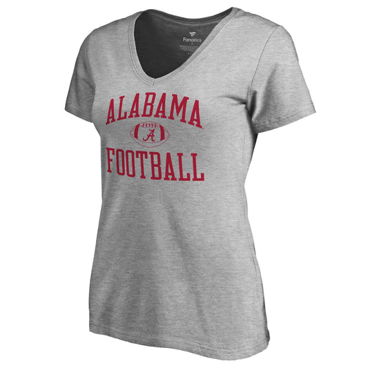 Women's Heather Gray Alabama Crimson Tide First Sprint V-Neck T-Shirt