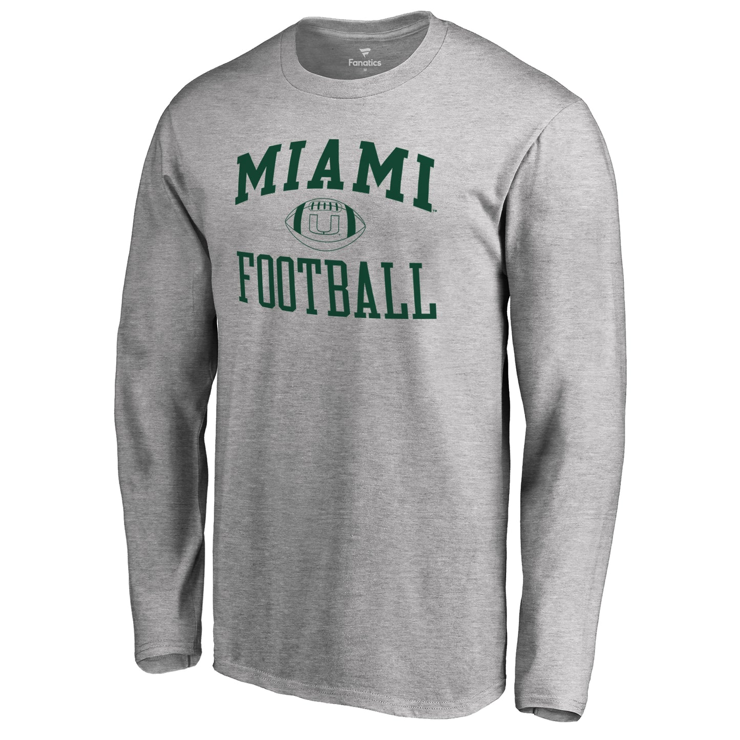 Men's Ash Miami Hurricanes First Sprint Long Sleeve T-Shirt