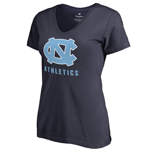 Women's North Carolina Tar Heels Navy UNC Fan V-Neck T-Shirt