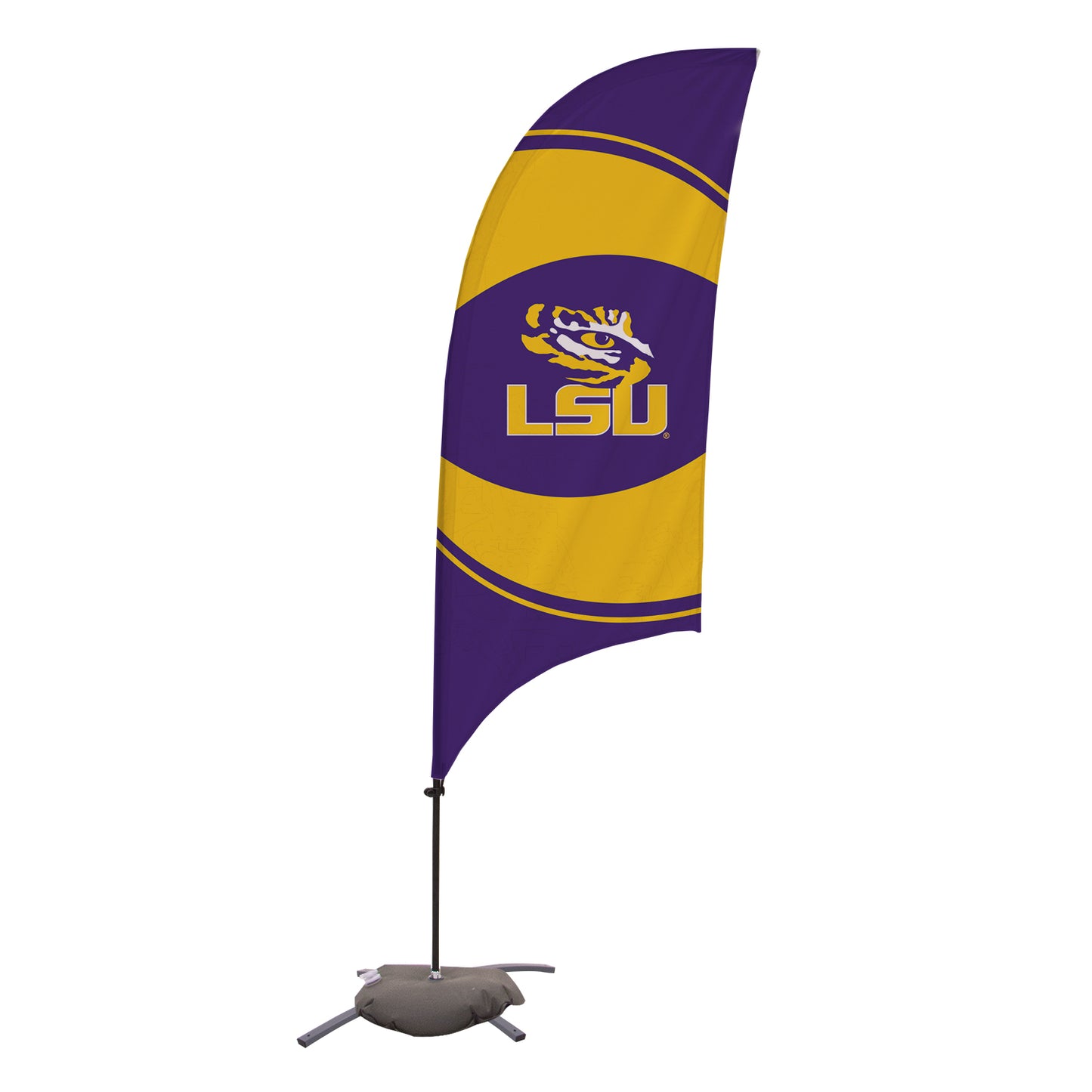 LSU Tigers 7.5' Swirl Razor Feather Flag with Base