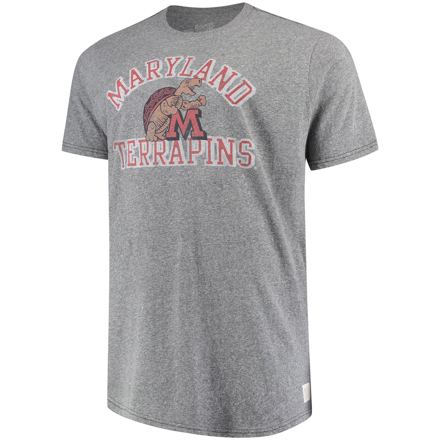 Men's Original Retro Brand Gray Maryland Terrapins Big & Tall Tri-Blend T-Shirt