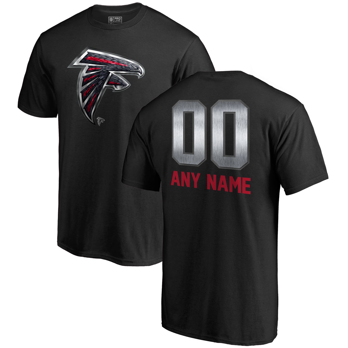 Men's NFL Pro Line Black Atlanta Falcons Personalized Midnight Mascot T-Shirt