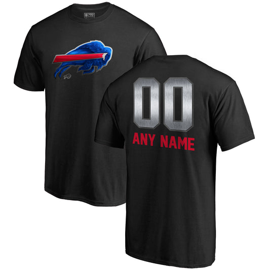 Men's NFL Pro Line Black Buffalo Bills Personalized Midnight Mascot T-Shirt