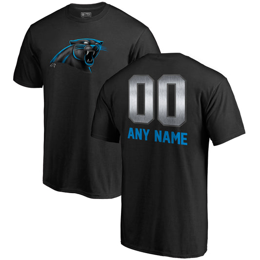 Men's NFL Pro Line Black Carolina Panthers Personalized Midnight Mascot T-Shirt