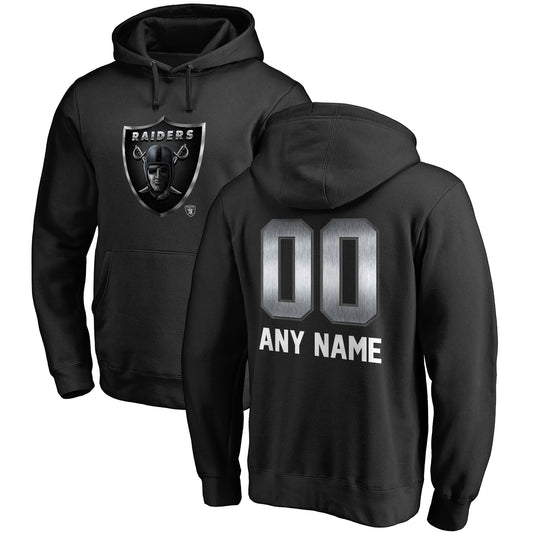 Men's NFL Pro Line Black Las Vegas Raiders Personalized Midnight Mascot Pullover Hoodie