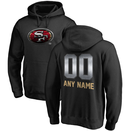 Men's NFL Pro Line Black San Francisco 49ers Personalized Midnight Mascot Pullover Hoodie