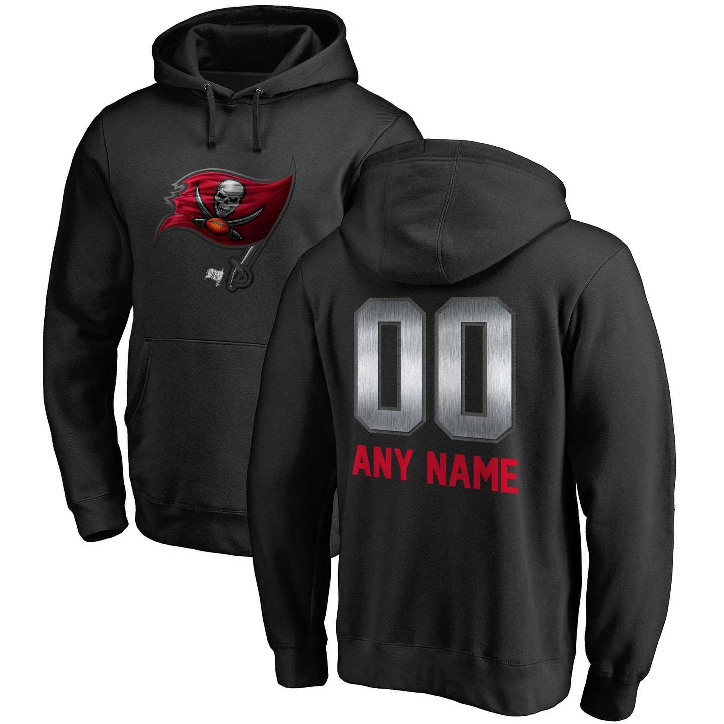 Men's NFL Pro Line Black Tampa Bay Buccaneers Personalized Midnight Mascot Pullover Hoodie