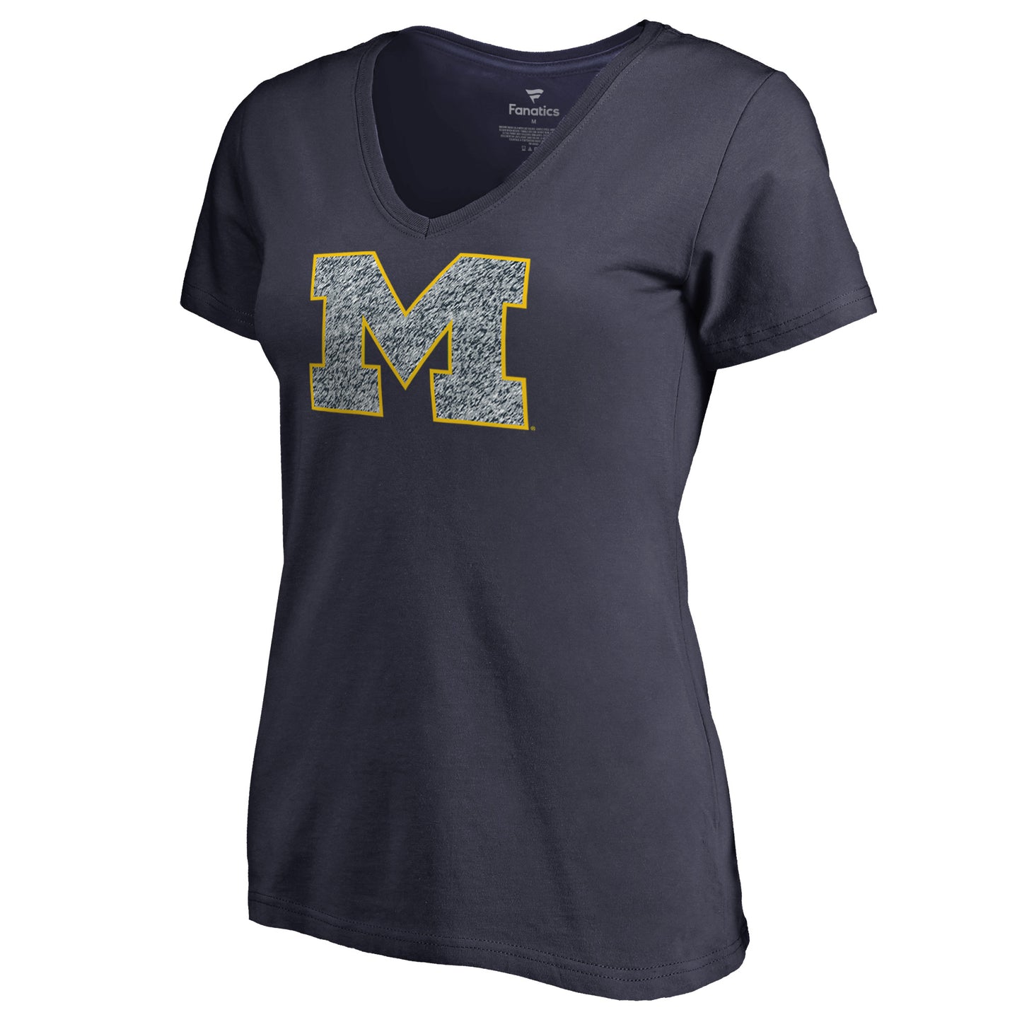 Women's Navy Michigan Wolverines Static Logo V-Neck T-Shirt