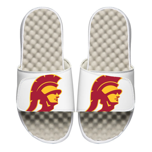 Men's ISlide White USC Trojans Trojan Head Slide Sandals