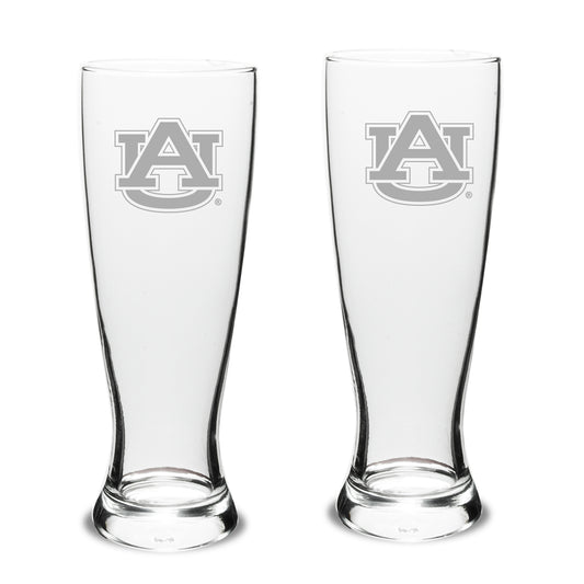 Auburn Tigers Set of 2 Stylish University Pilsner Glasses
