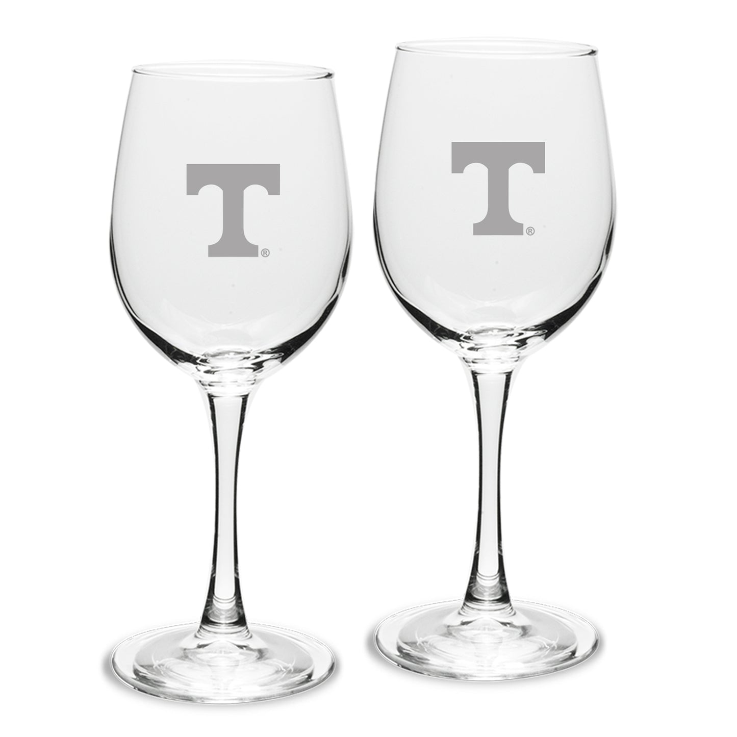 Tennessee Volunteers Set of 2 Traditional White Wine Table Glasses