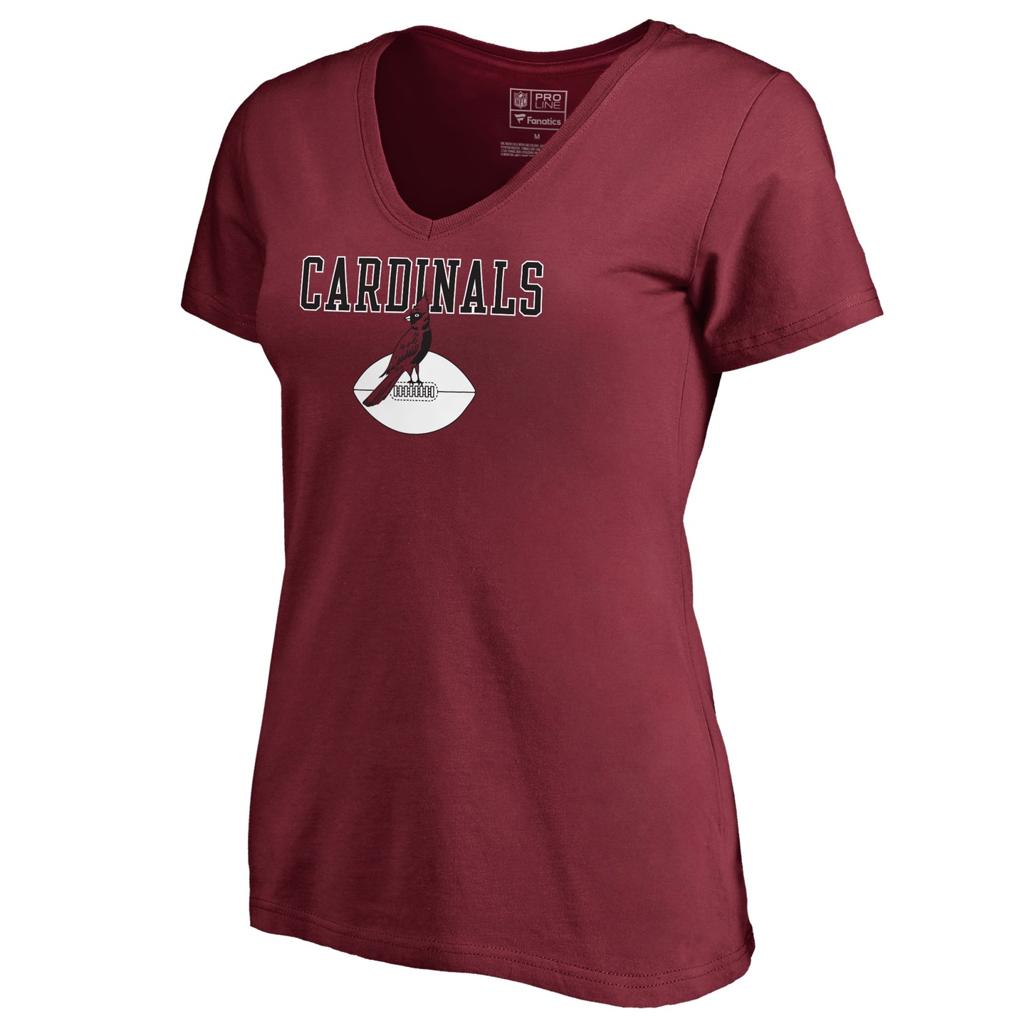 Women's NFL Pro Line Cardinal Arizona Cardinals Vintage Team Lockup V-Neck T-Shirt