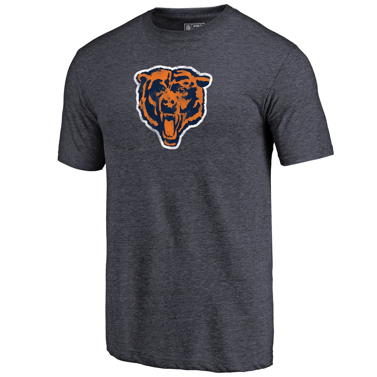 Men's Navy Chicago Bears Throwback Logo Tri-Blend T-Shirt
