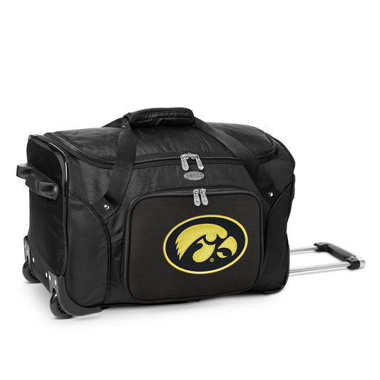 MOJO Black Iowa Hawkeyes 22" Wheeled Duffle Bag