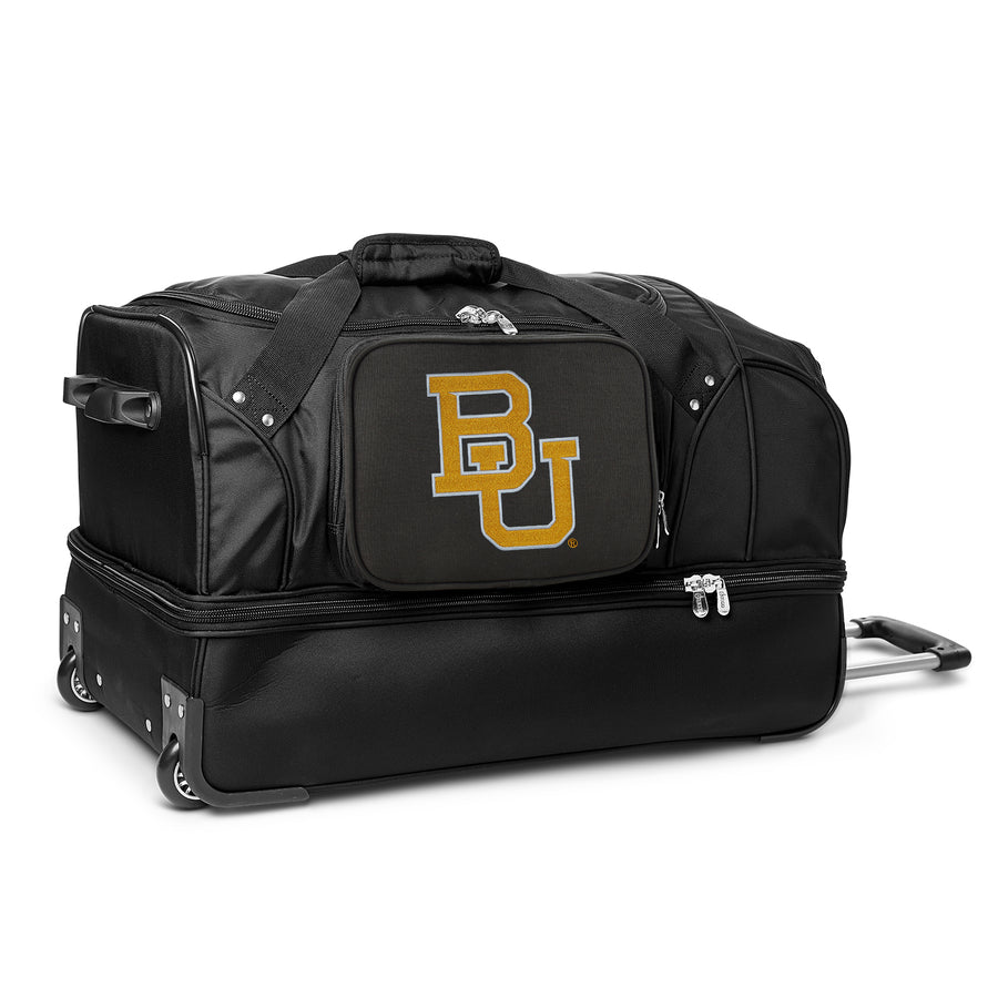 MOJO Baylor Bears Black 27'' 2-Wheel Drop Bottom Rolling Duffel Bag