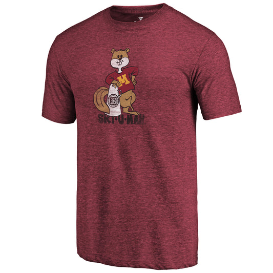 Men's Garnet Minnesota Golden Gophers College Vault Primary Logo Tri-Blend T-Shirt