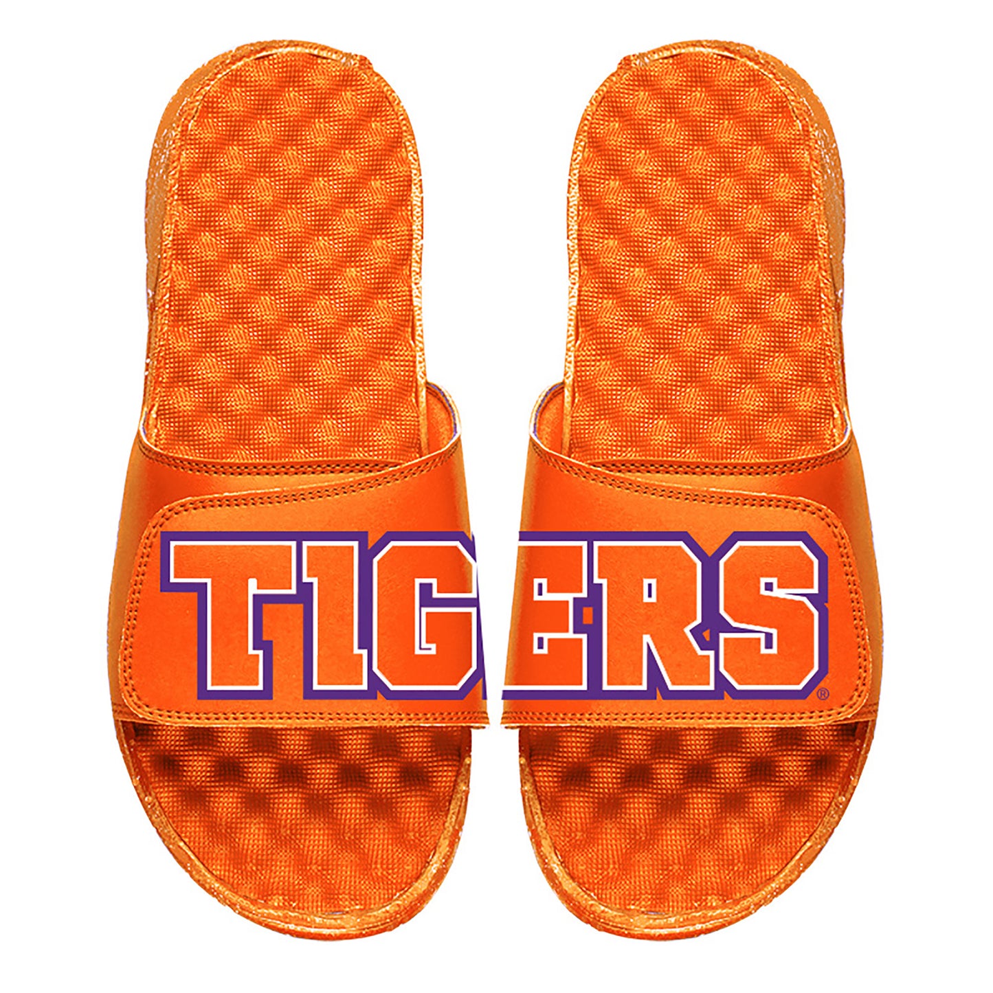 Men's ISlide Orange Clemson Tigers Football Split Slide Sandals