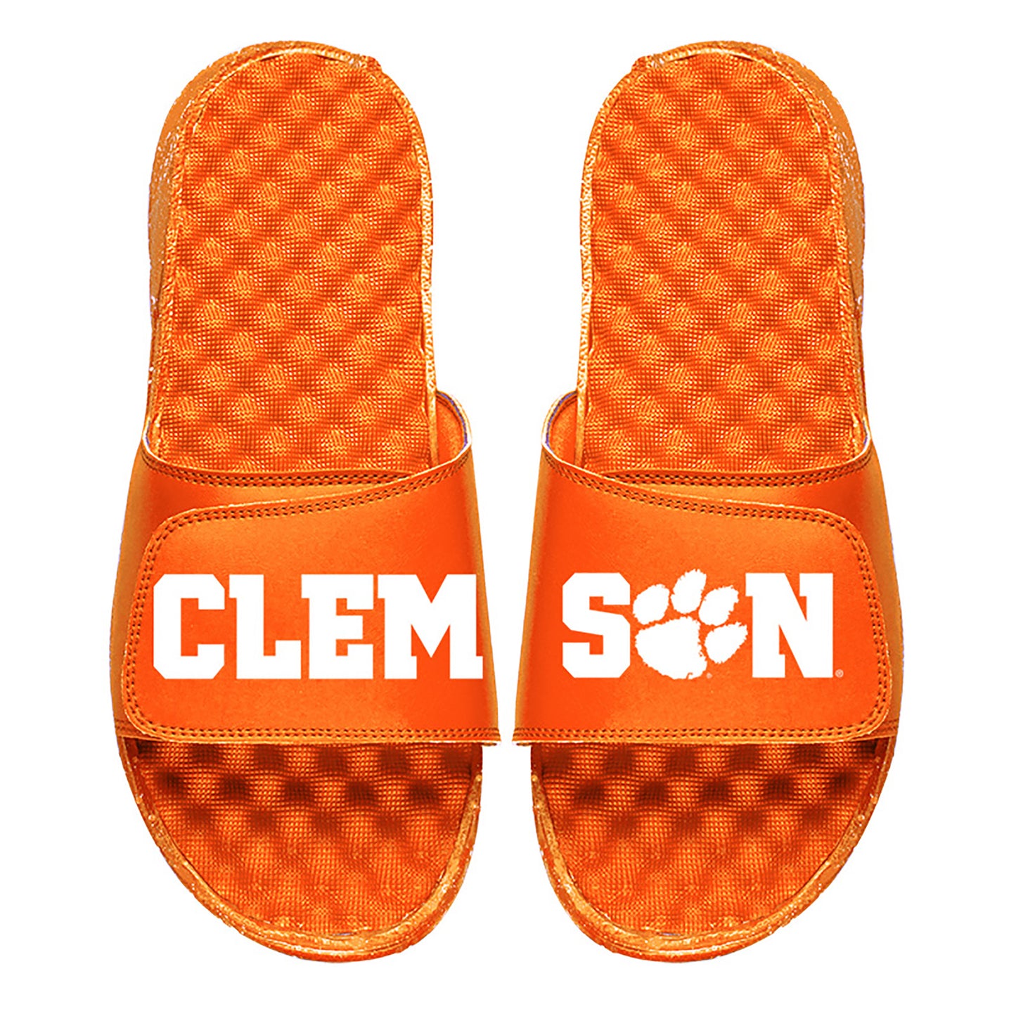 Men's ISlide Orange Clemson Tigers Text Split Slide Sandals