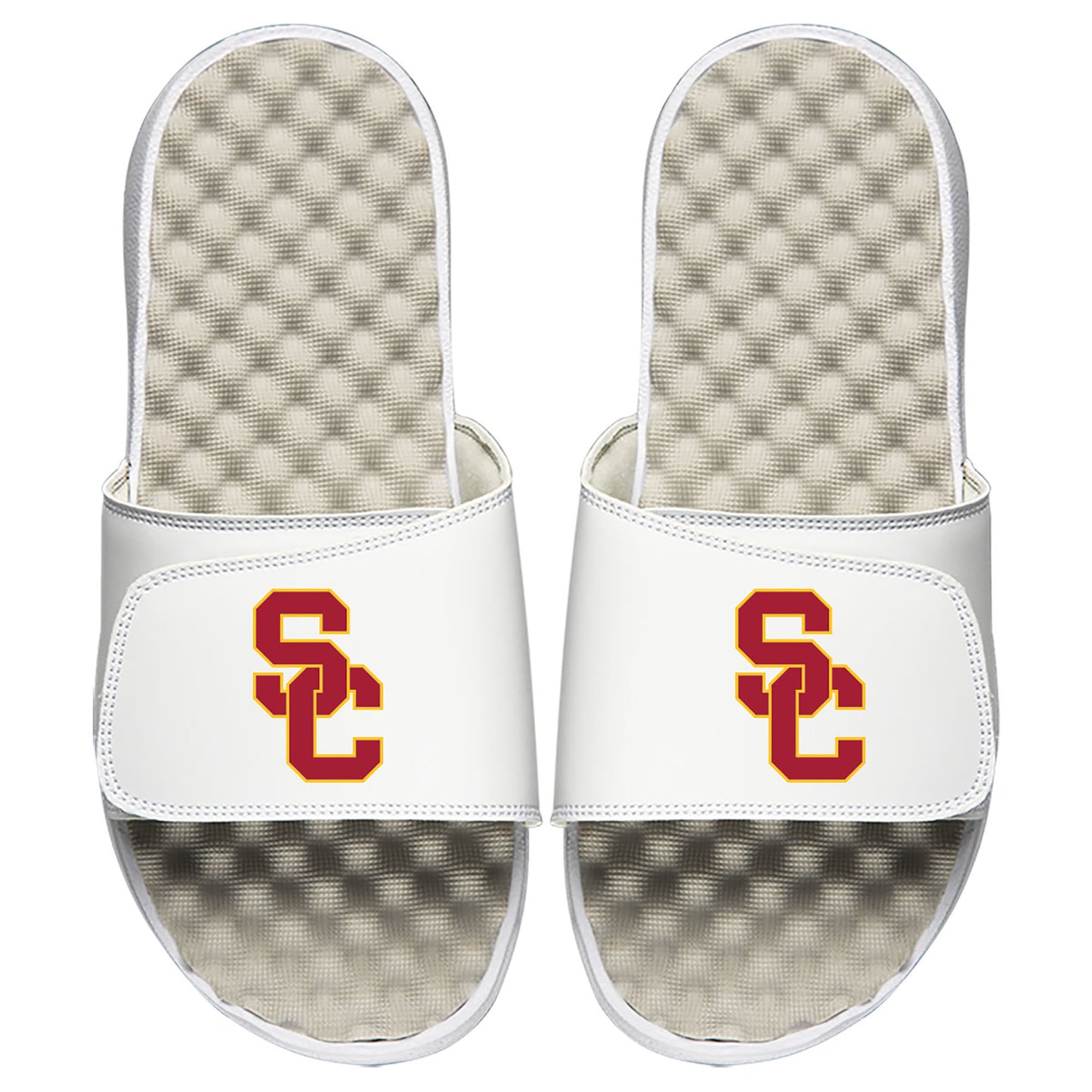 Men's ISlide White USC Trojans Logo Slide Sandals