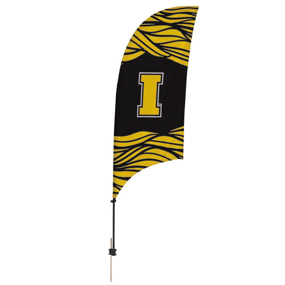 Iowa Hawkeyes 7.5' Pattern Razor Feather Stake Flag