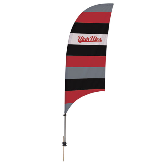 Utah Utes 7.5' Stripe Razor Feather Stake Flag