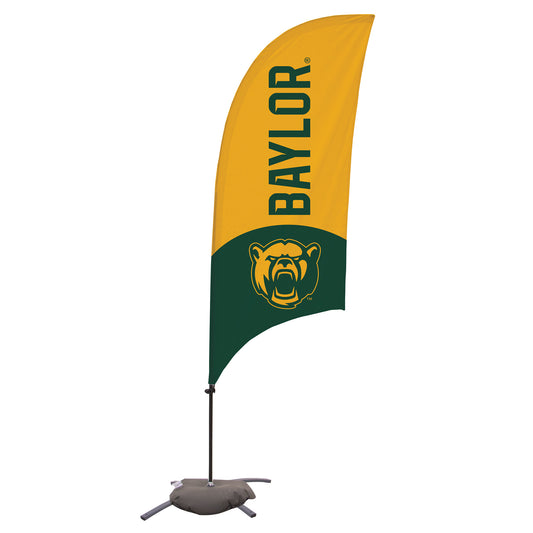 Baylor Bears 7.5' Two-Tone Razor Feather Stake Flag with Base