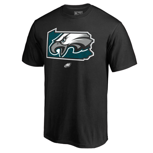 Men's NFL Pro Line Black Philadelphia Eagles Hometown Collection Eagle State T-Shirt