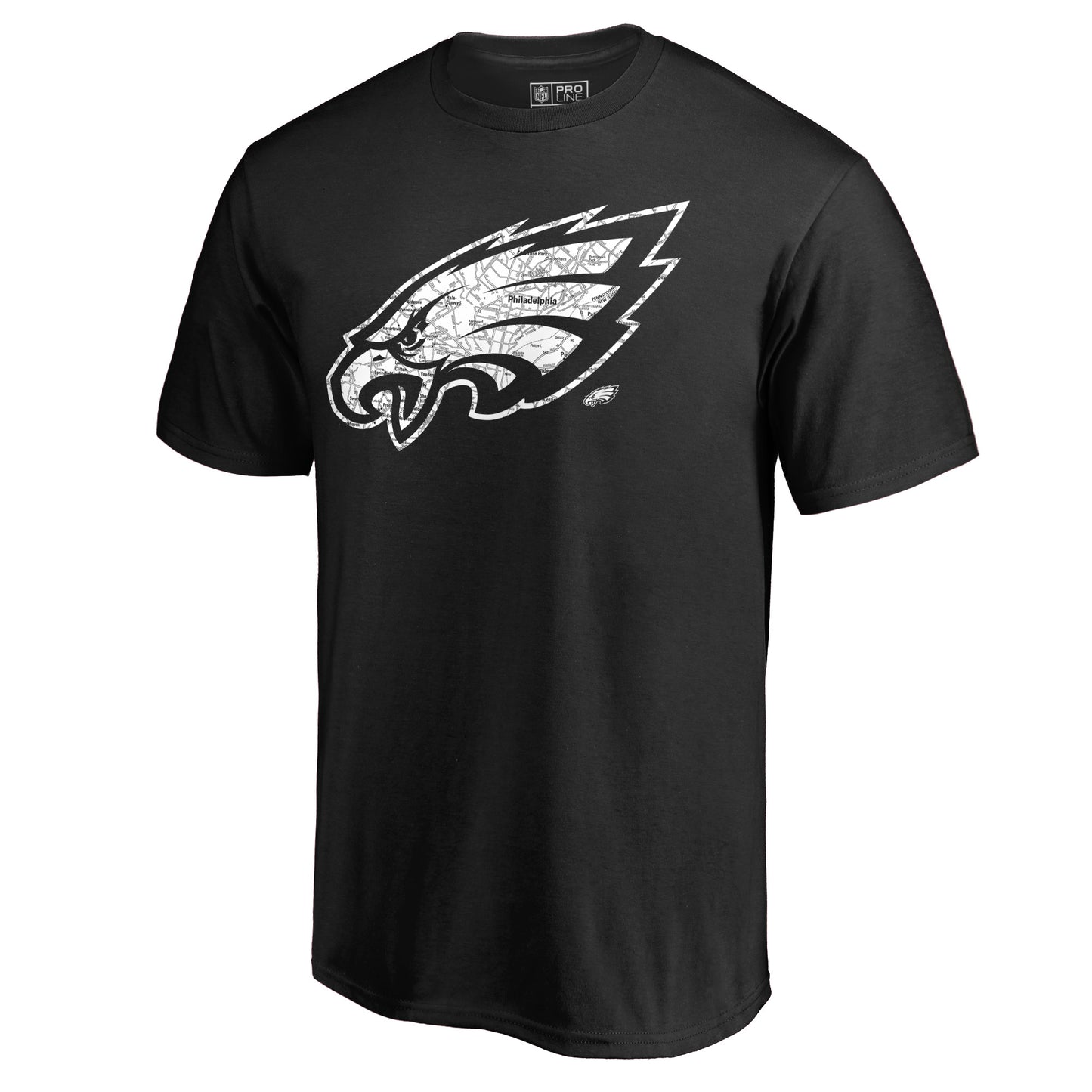 Men's NFL Pro Line Black Philadelphia Eagles Hometown Collection On The Map T-Shirt