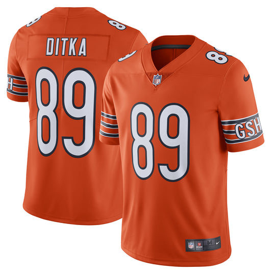 Men's Nike Mike Ditka Orange Chicago Bears Alternate Vapor Untouchable Limited Retired Player Jersey