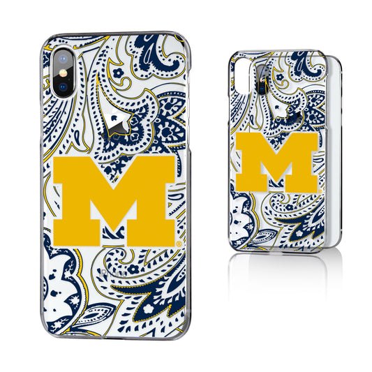 Michigan Wolverines Paisley iPhone Clear Case