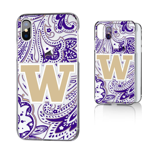 Washington Huskies Paisley iPhone Clear Case