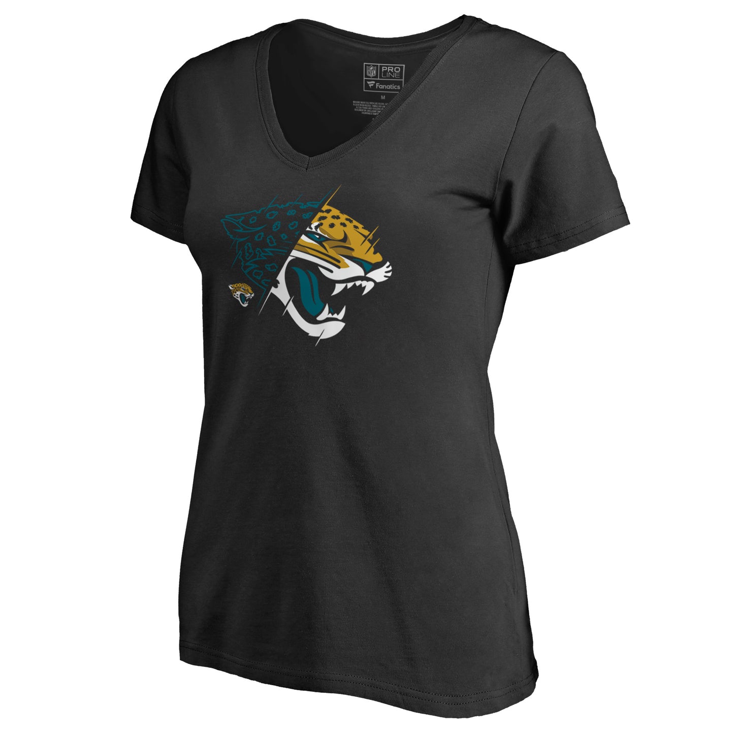 Women's NFL Pro Line Black Jacksonville Jaguars X-Ray Slim Fit V-Neck T-Shirt