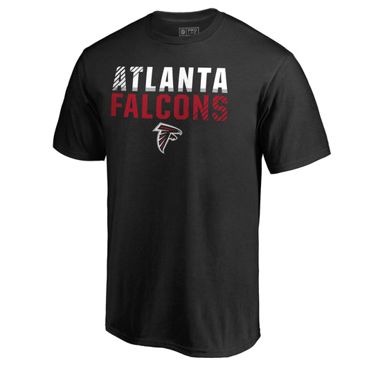 Men's NFL Pro Line Black Atlanta Falcons Iconic Collection Fade Out T-Shirt