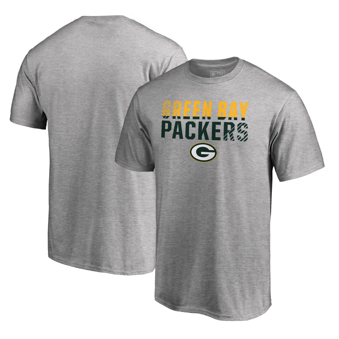 Men's Heathered Gray Green Bay Packers Iconic Collection Fade Out T-Shirt II