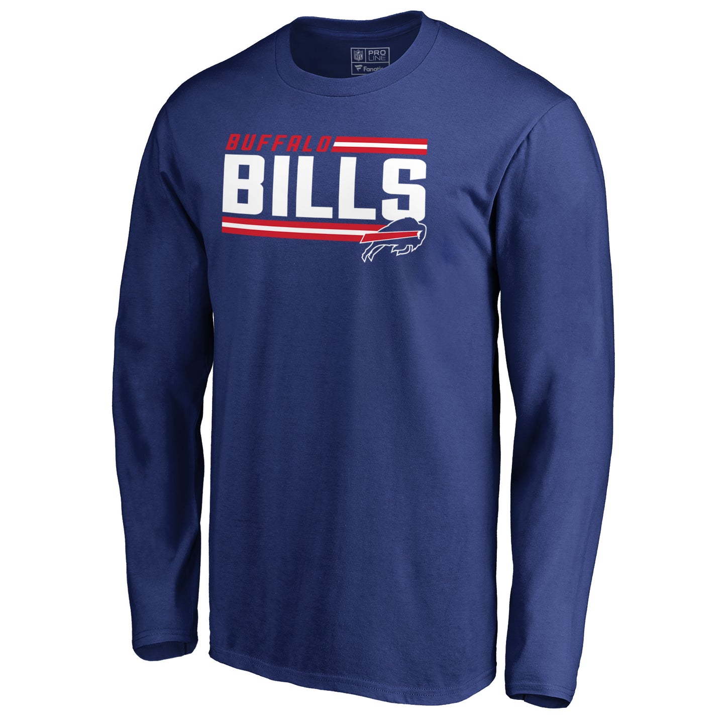 Men's NFL Pro Line Royal Buffalo Bills Iconic Collection On Side Stripe Long Sleeve T-Shirt