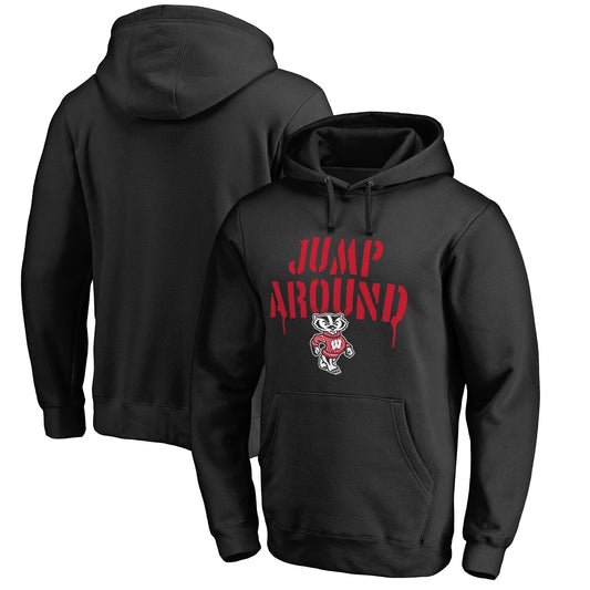 Men's Black Wisconsin Badgers Hometown Collection Jump Around Pullover Hoodie