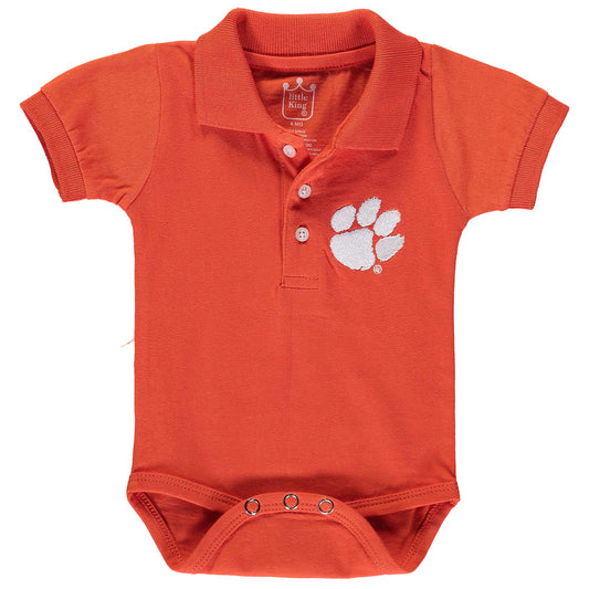 Infant Orange Clemson Tigers Polo Bodysuit