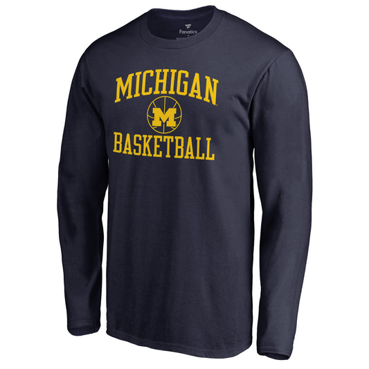 Men's Navy Michigan Wolverines In Bounds Long Sleeve T-Shirt